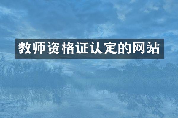 教师资格证认定的网站