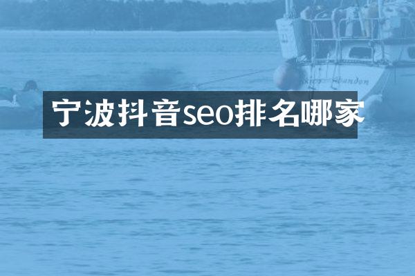 宁波抖音seo排名哪家