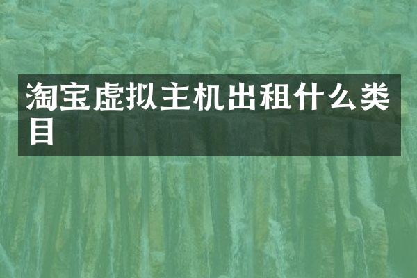 淘宝虚拟主机出租什么类目