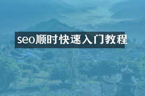 seo顺时快速入门教程