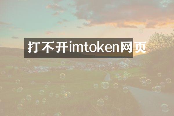 打不开imtoken网页