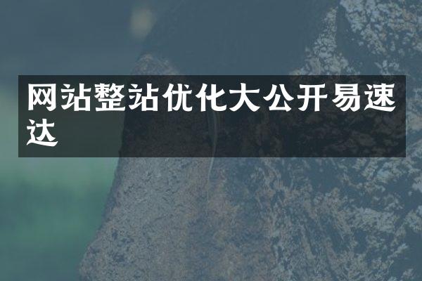 网站整站优化大公开易速达
