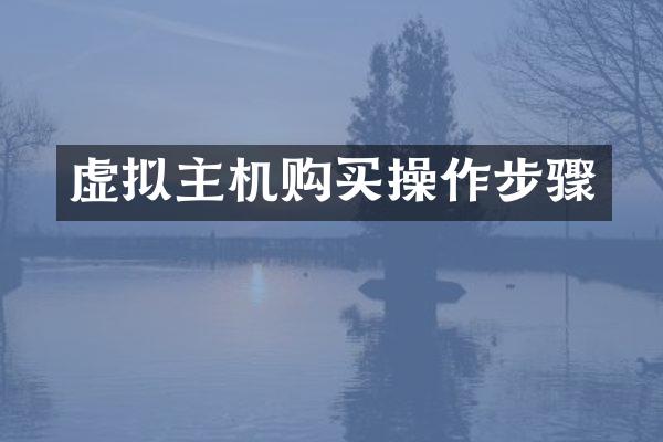虚拟主机购买操作步骤
