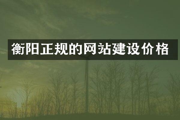 衡阳正规的网站建设价格