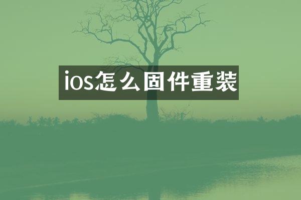 ios怎么固件重装