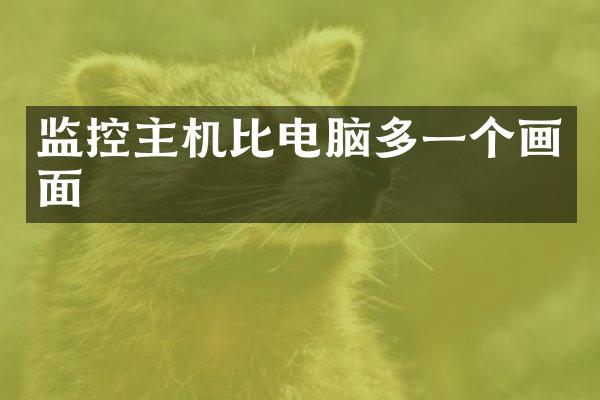 监控主机比电脑多一个画面