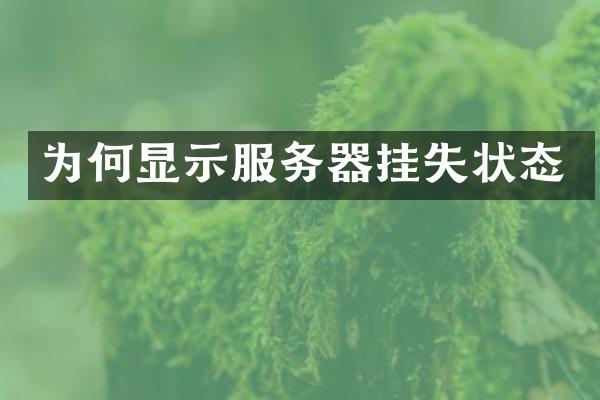 为何显示服务器挂失状态