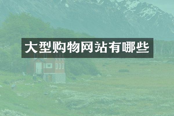大型购物网站有哪些