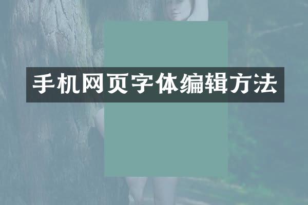 手机网页字体编辑方法