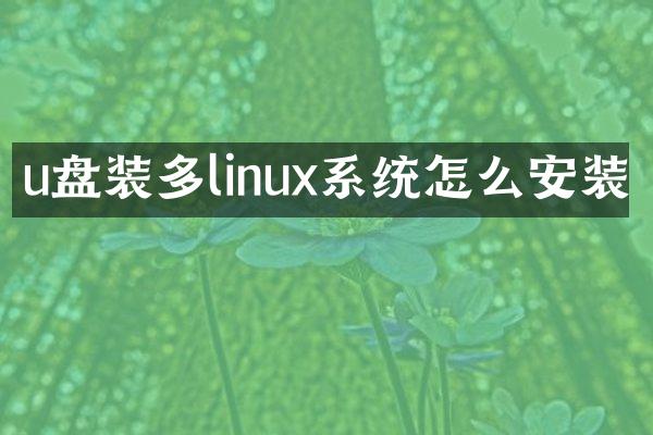 u盘装多linux系统怎么安装
