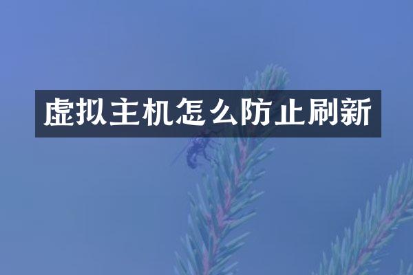 虚拟主机怎么防止刷新