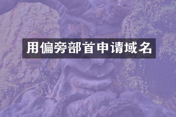 用偏旁部首申请域名