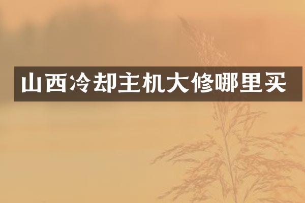 山西冷却主机大修哪里买