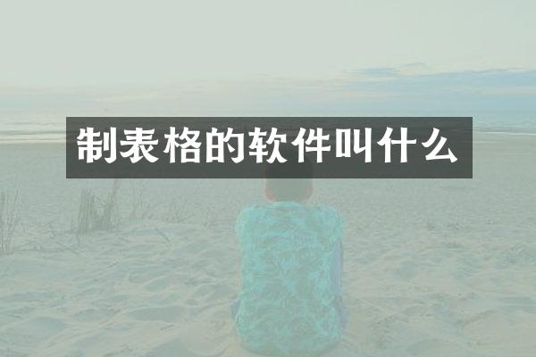 制表格的软件叫什么