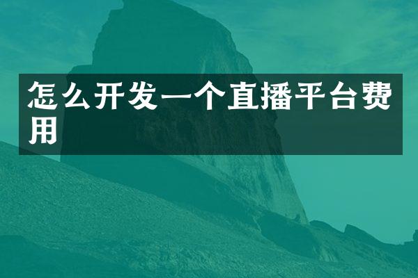 怎么开发一个直播平台费用