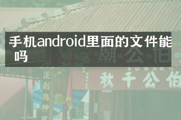 手机android里面的文件能删吗