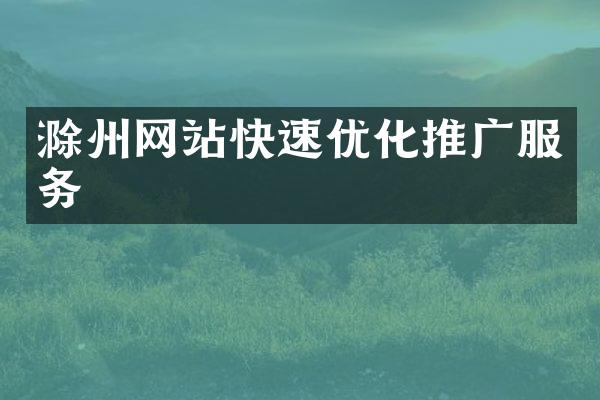 滁州网站快速优化推广服务