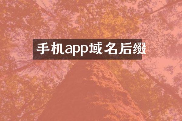 手机app域名后缀