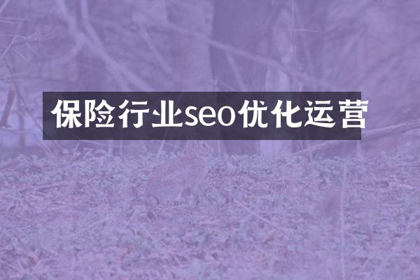 保险行业seo优化运营
