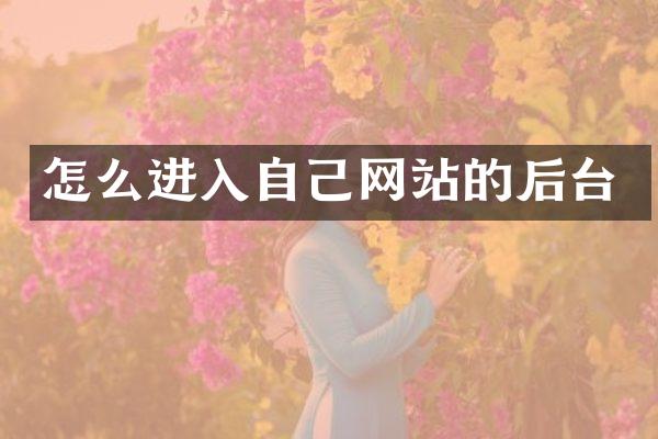 怎么进入自己网站的后台