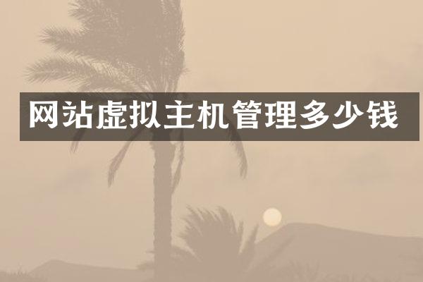 网站虚拟主机管理多少钱