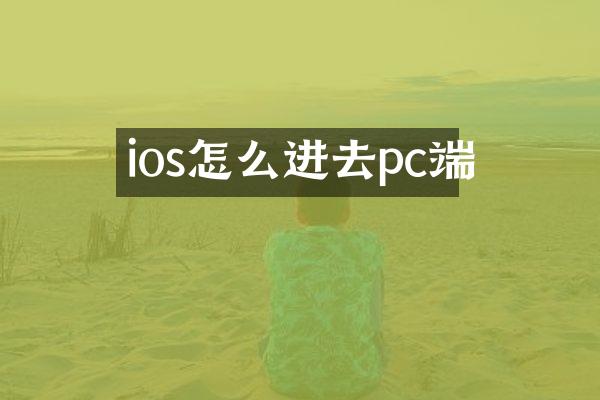 ios怎么进去pc端