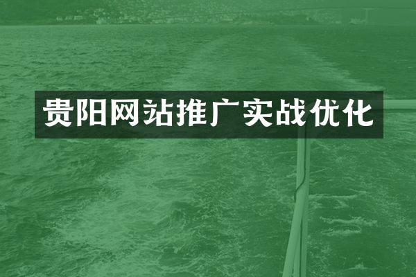 贵阳网站推广实战优化