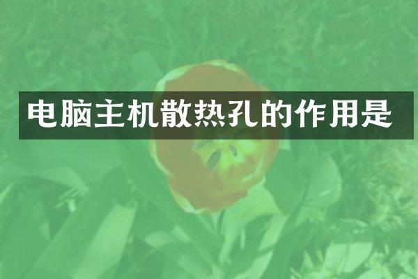 电脑主机散热孔的作用是