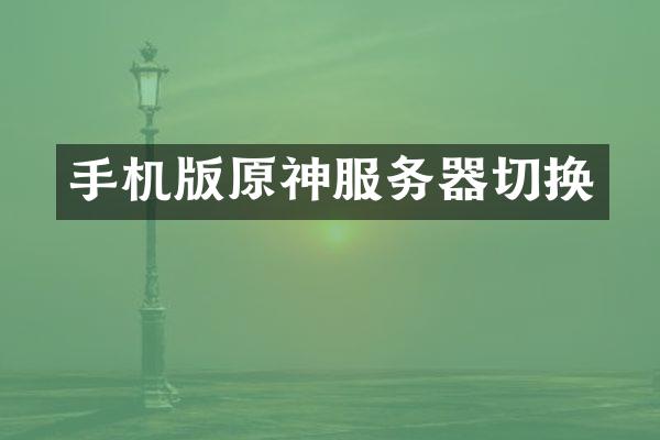手机版原神服务器切换