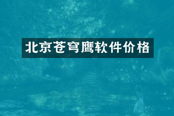 北京苍穹鹰软件价格