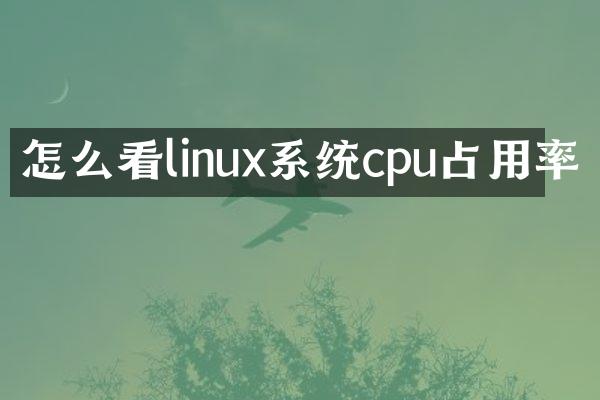 怎么看linux系统cpu占用率
