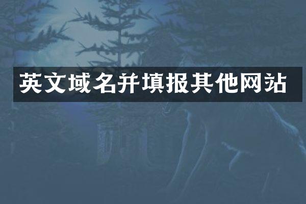 英文域名并填报其他网站