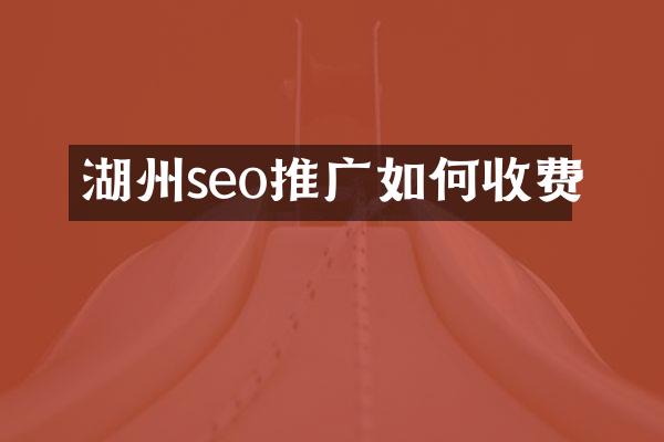 湖州seo推广如何收费