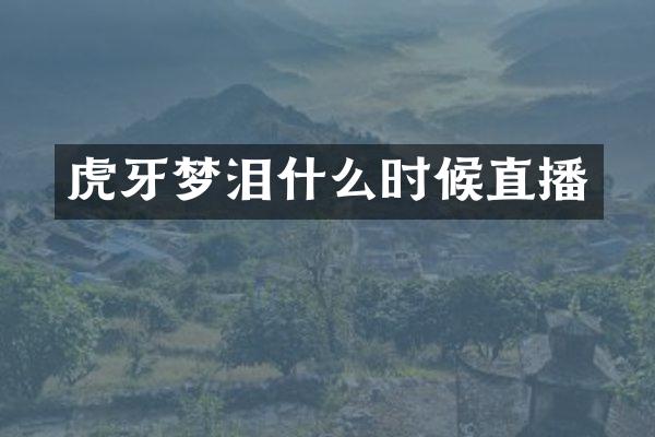 虎牙梦泪什么时候直播