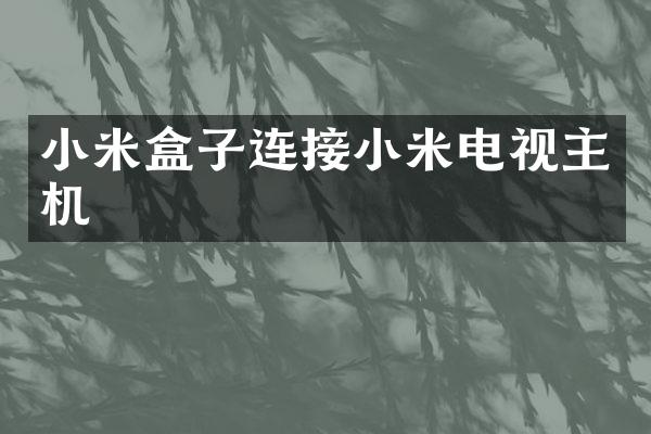 小米盒子连接小米电视主机