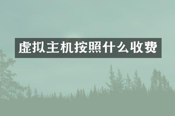 虚拟主机按照什么收费