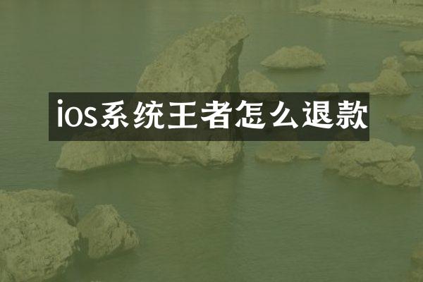 ios系统王者怎么退款