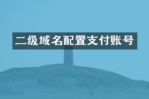 二级域名配置支付账号