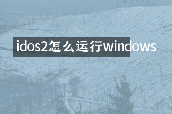 idos2怎么运行windows