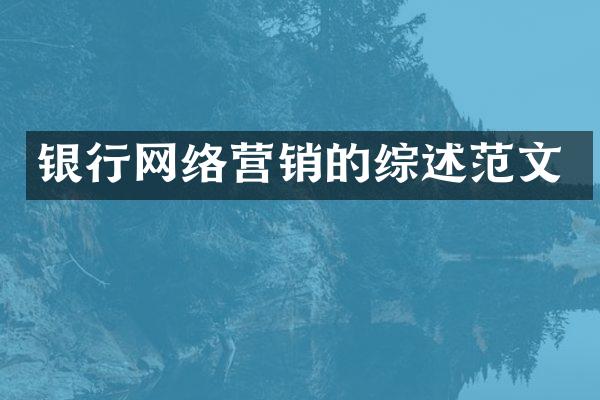 银行网络营销的综述范文