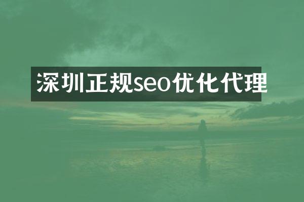 深圳正规seo优化代理