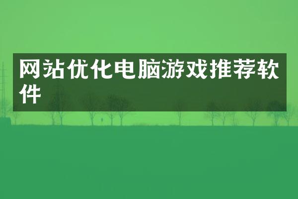 网站优化电脑游戏推荐软件