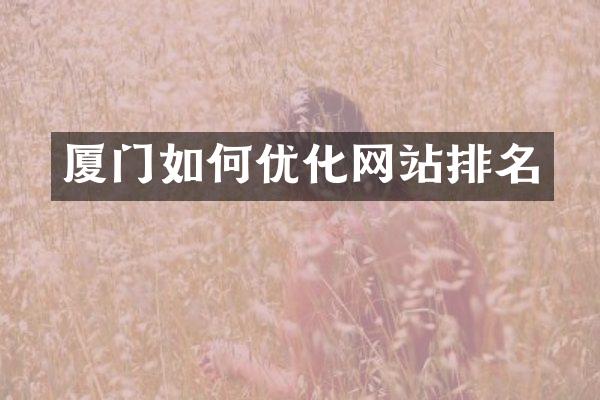 厦门如何优化网站排名