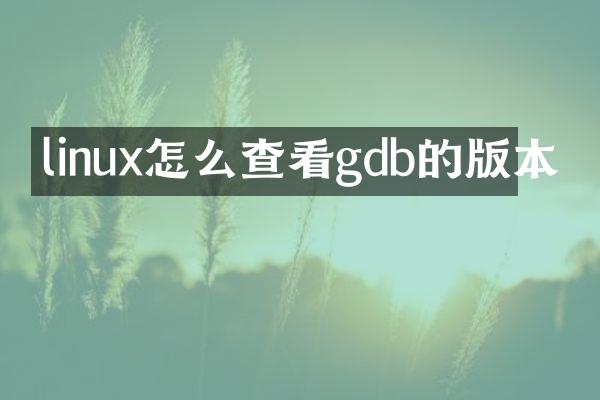 linux怎么查看gdb的版本