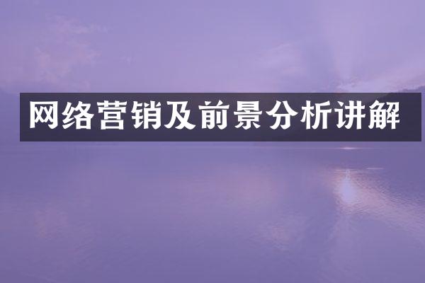 网络营销及前景分析讲解