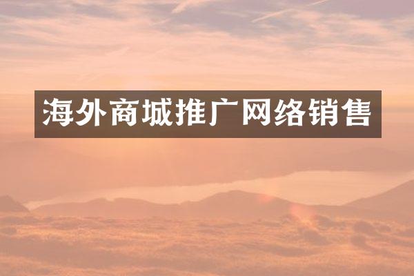 海外商城推广网络销售