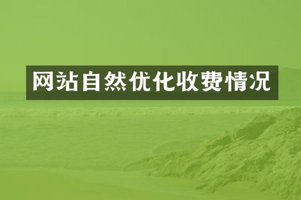 网站自然优化收费情况