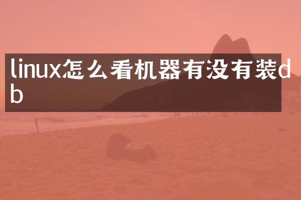 linux怎么看机器有没有装db