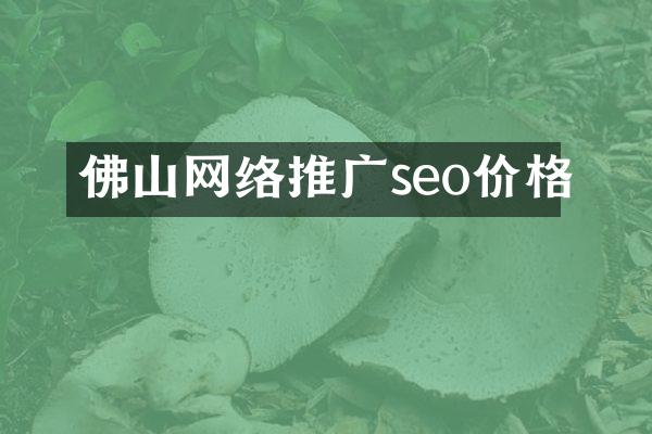 佛山网络推广seo价格