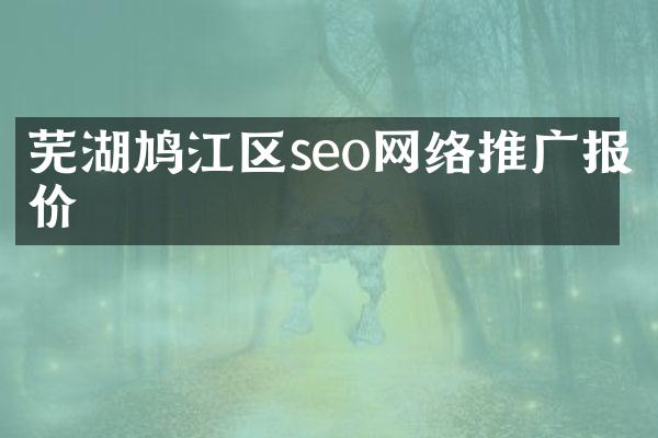 芜湖鸠江区seo网络推广报价